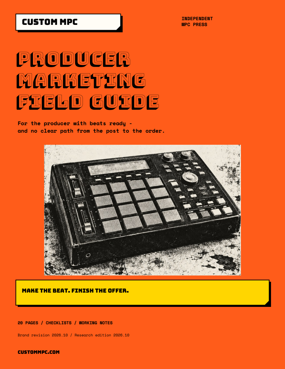 Producer Marketing Field Guide cover: Make the beat. Finish the offer.